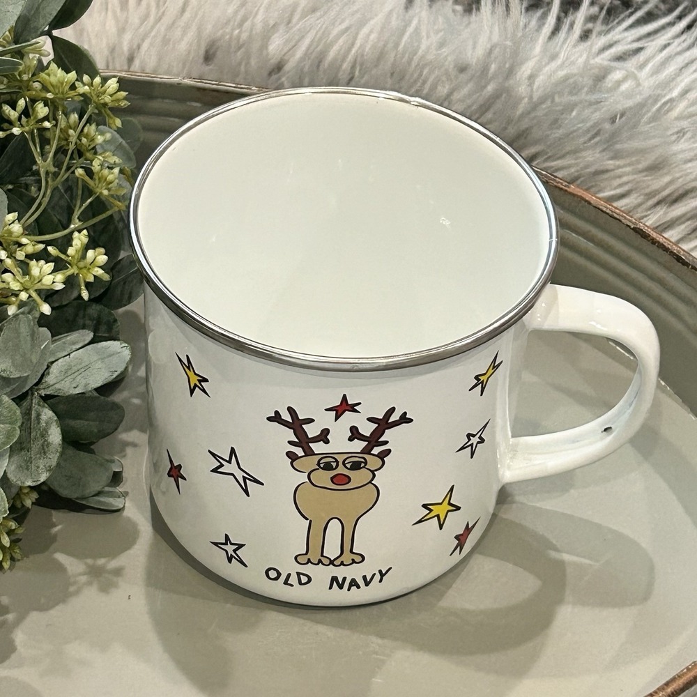 Old Navy Metal‎ Campfire Reindeer Holiday Mug